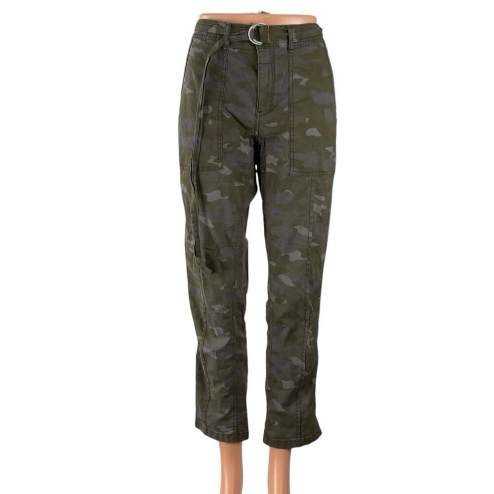Anthropologie The Wanderer Green Camo Army Military Trousers Pants Size 28